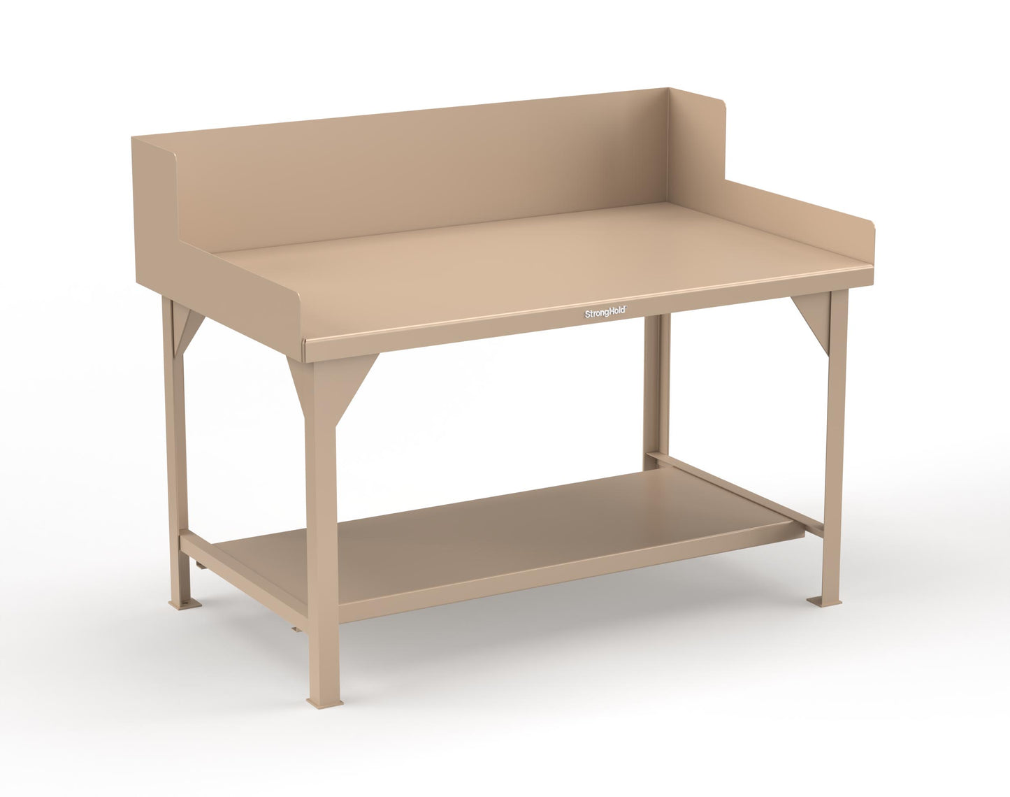 Extreme Duty 7 GA Shop Table with Side Guards, 1 Shelf - 60 In. W x 36 In. D x 46 In. H - T6036SG-1019