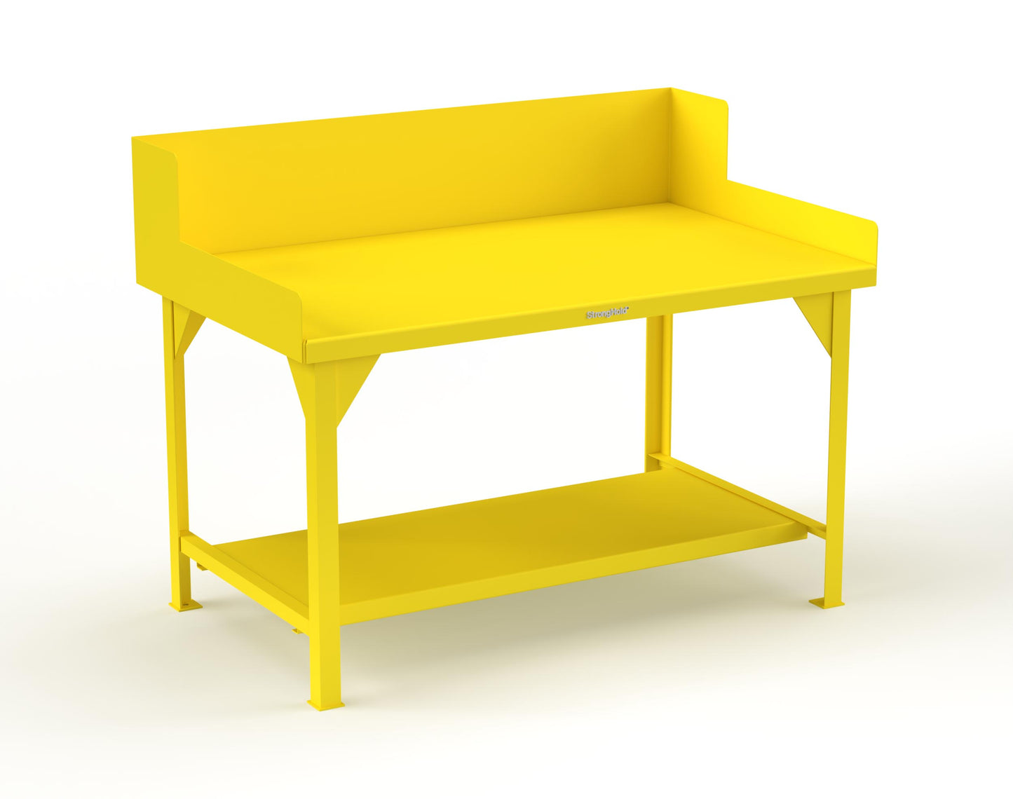 Extreme Duty 7 GA Shop Table with Side Guards, 1 Shelf - 60 In. W x 36 In. D x 46 In. H - T6036SG-1021