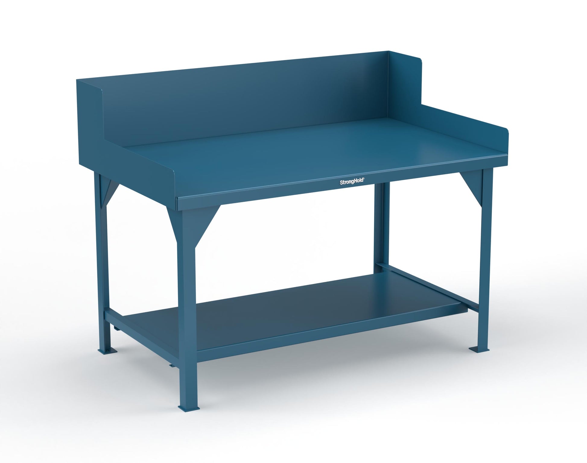 Extreme Duty 7 GA Shop Table with Side Guards, 1 Shelf - 60 In. W x 36 In. D x 46 In. H - T6036SG-5001