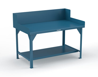 Extreme Duty 7 GA Shop Table with Side Guards, 1 Shelf - 60 In. W x 36 In. D x 46 In. H - T6036SG-5001