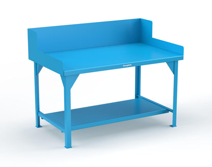 Extreme Duty 7 GA Shop Table with Side Guards, 1 Shelf - 60 In. W x 36 In. D x 46 In. H - T6036SG-5012