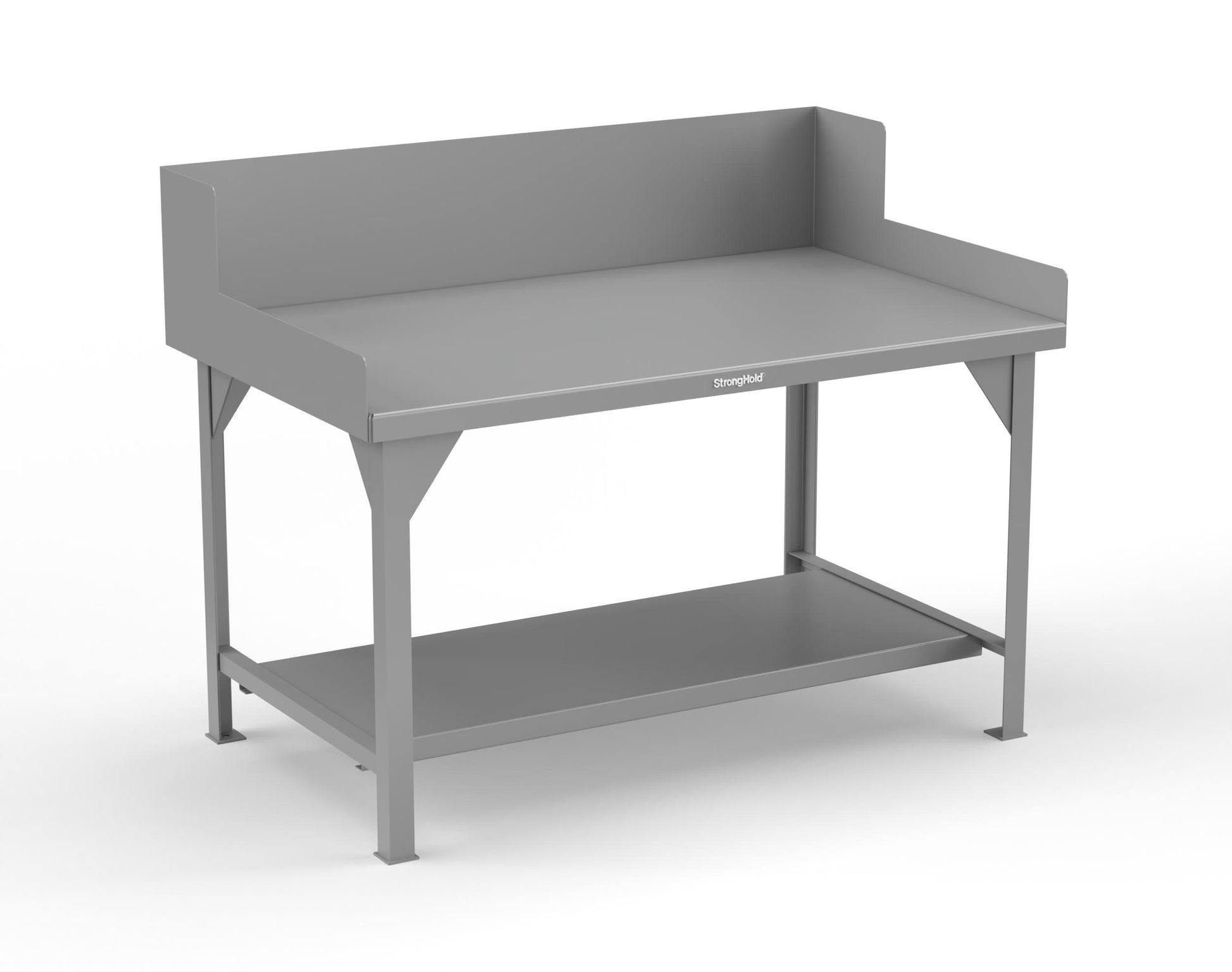 Extreme Duty 7 GA Shop Table with Side Guards, 1 Shelf - 60 In. W x 36 In. D x 46 In. H - T6036SG-7037