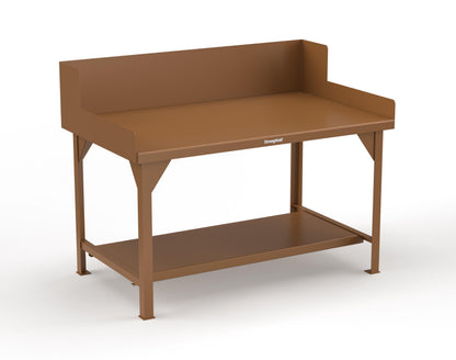 Extreme Duty 7 GA Shop Table with Side Guards, 1 Shelf - 60 In. W x 36 In. D x 46 In. H - T6036SG-8008