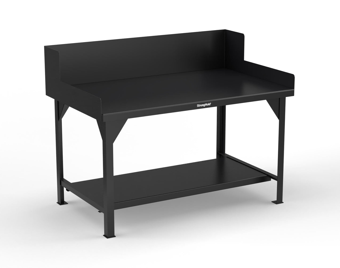 Extreme Duty 7 GA Shop Table with Side Guards, 1 Shelf - 60 In. W x 36 In. D x 46 In. H - T6036SG-9005