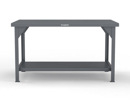 Extreme Duty 7 GA Shop Table with 1 Shelf - 60 In. W x 36 In. D x 34 In. H - T6036-7024