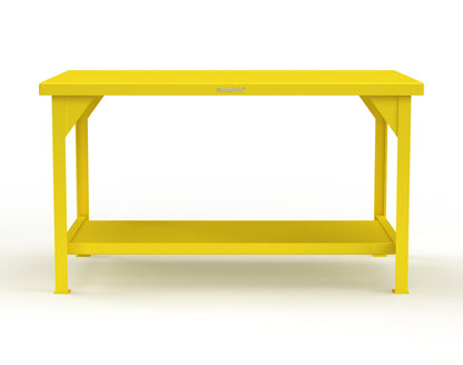 Extreme Duty 7 GA Shop Table with 1 Shelf - 60 In. W x 36 In. D x 34 In. H - T6036-1021
