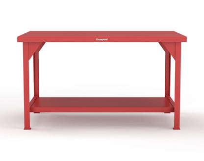 Extreme Duty 7 GA Shop Table with 1 Shelf - 60 In. W x 36 In. D x 34 In. H - T6036-3001