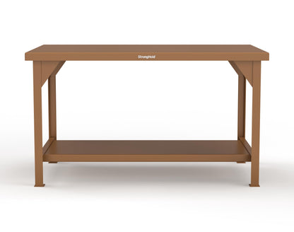 Extreme Duty 7 GA Shop Table with 1 Shelf - 60 In. W x 36 In. D x 34 In. H - T6036-8008