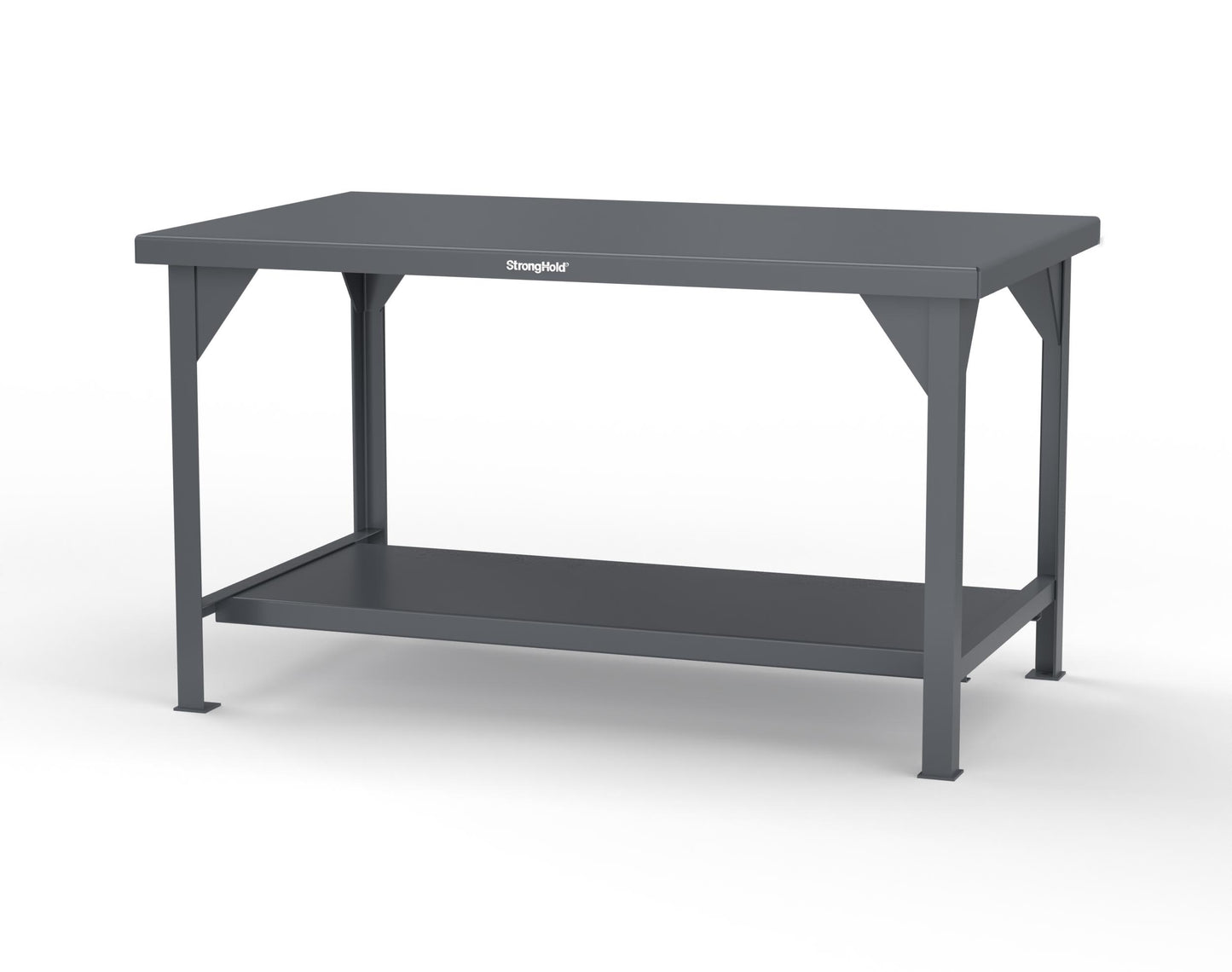 Extreme Duty 7 GA Shop Table with 1 Shelf - 60 In. W x 36 In. D x 34 In. H - T6036-7024