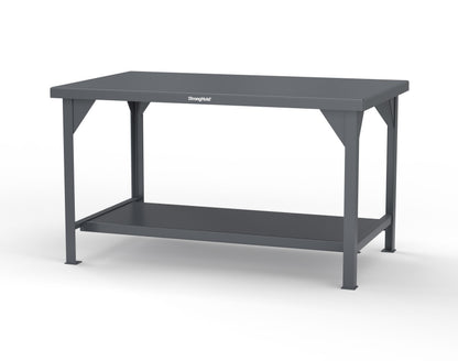 Extreme Duty 7 GA Shop Table with 1 Shelf - 60 In. W x 36 In. D x 34 In. H - T6036-7024