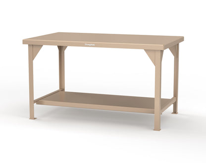 Extreme Duty 7 GA Shop Table with 1 Shelf - 60 In. W x 36 In. D x 34 In. H - T6036-1019