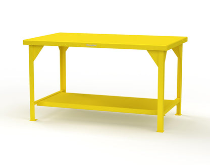 Extreme Duty 7 GA Shop Table with 1 Shelf - 60 In. W x 36 In. D x 34 In. H - T6036-1021
