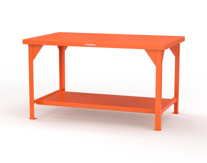 Extreme Duty 7 GA Shop Table with 1 Shelf - 60 In. W x 36 In. D x 34 In. H - T6036-2009