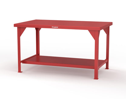 Extreme Duty 7 GA Shop Table with 1 Shelf - 60 In. W x 36 In. D x 34 In. H - T6036-3001
