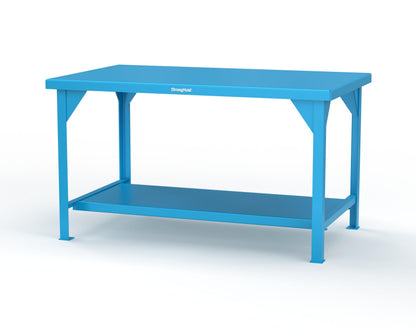 Extreme Duty 7 GA Shop Table with 1 Shelf - 60 In. W x 36 In. D x 34 In. H - T6036-5012