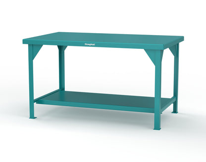 Extreme Duty 7 GA Shop Table with 1 Shelf - 60 In. W x 36 In. D x 34 In. H - T6036-5021