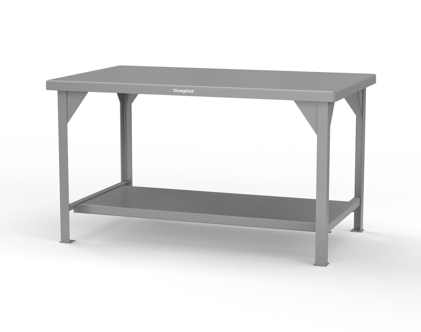 Extreme Duty 7 GA Shop Table with 1 Shelf - 60 In. W x 36 In. D x 34 In. H - T6036-7037
