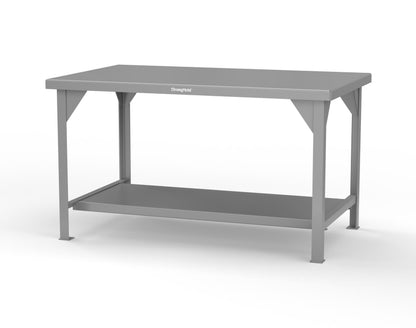 Extreme Duty 7 GA Shop Table with 1 Shelf - 60 In. W x 36 In. D x 34 In. H - T6036-7037