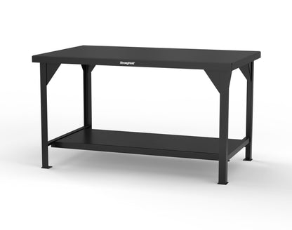 Extreme Duty 7 GA Shop Table with 1 Shelf - 60 In. W x 36 In. D x 34 In. H - T6036-9005