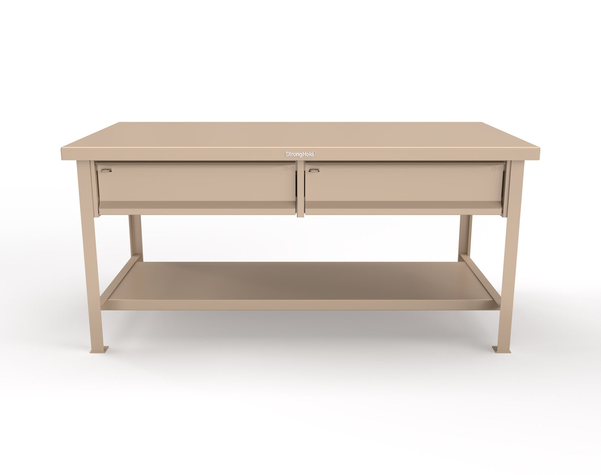Extreme Duty 7 GA Shop Table with 2 Drawers, 1 Shelf - 72 In. W x 36 In. D x 34 In. H - T7236-2DB-1019