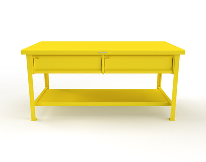Extreme Duty 7 GA Shop Table with 2 Drawers, 1 Shelf - 72 In. W x 36 In. D x 34 In. H - T7236-2DB-1023