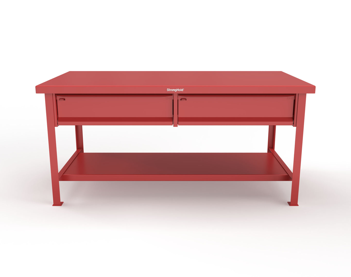Extreme Duty 7 GA Shop Table with 2 Drawers, 1 Shelf - 72 In. W x 36 In. D x 34 In. H - T7236-2DB-3001