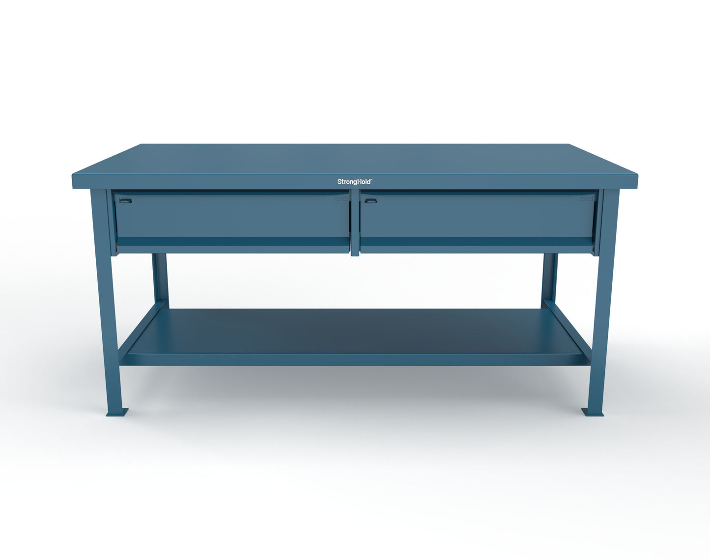 Extreme Duty 7 GA Shop Table with 2 Drawers, 1 Shelf - 72 In. W x 36 In. D x 34 In. H - T7236-2DB-5010