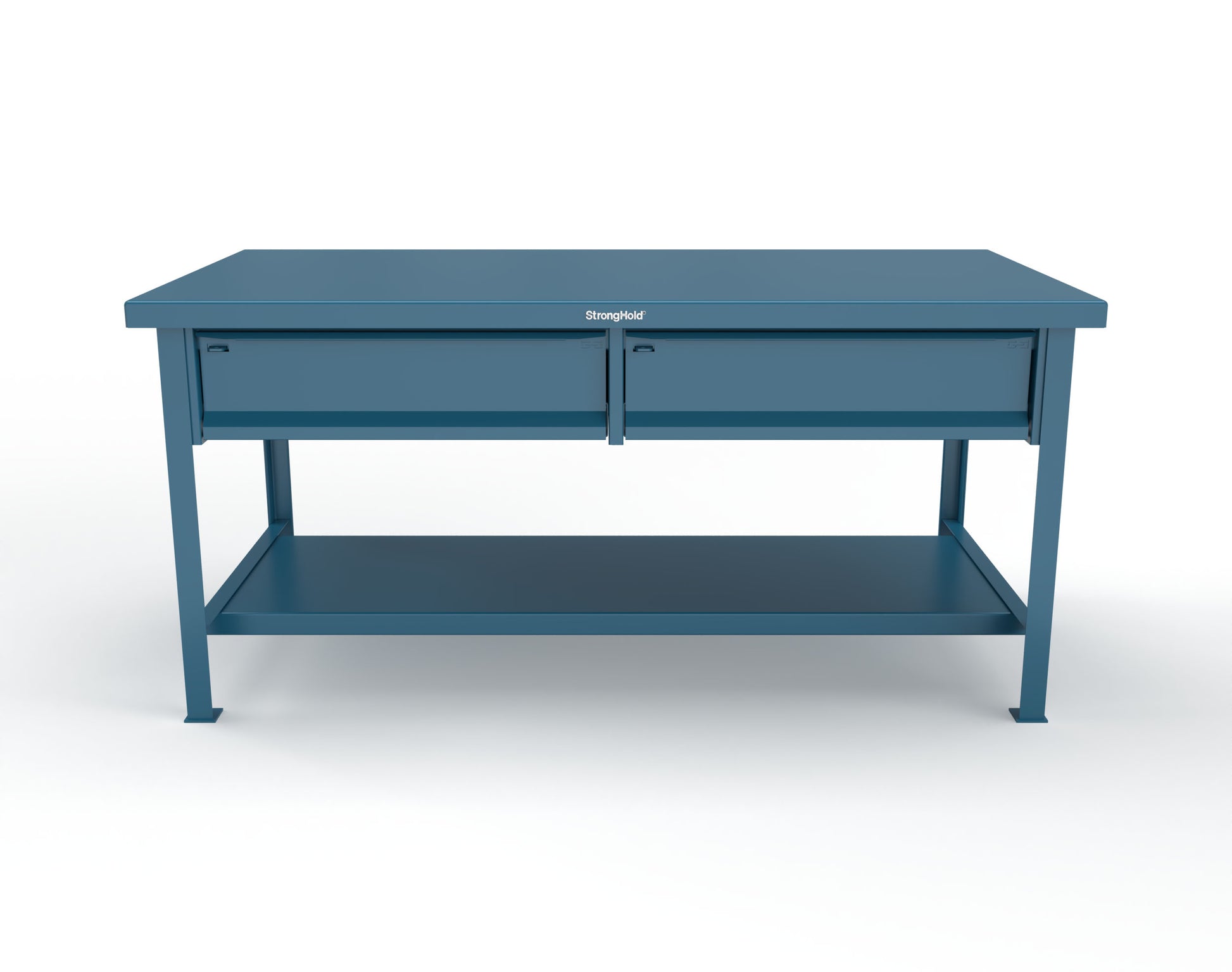 Extreme Duty 7 GA Shop Table with 2 Drawers, 1 Shelf - 72 In. W x 36 In. D x 34 In. H - T7236-2DB-5010