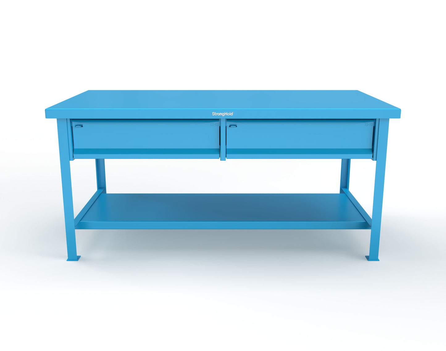 Extreme Duty 7 GA Shop Table with 2 Drawers, 1 Shelf - 72 In. W x 36 In. D x 34 In. H - T7236-2DB-5012
