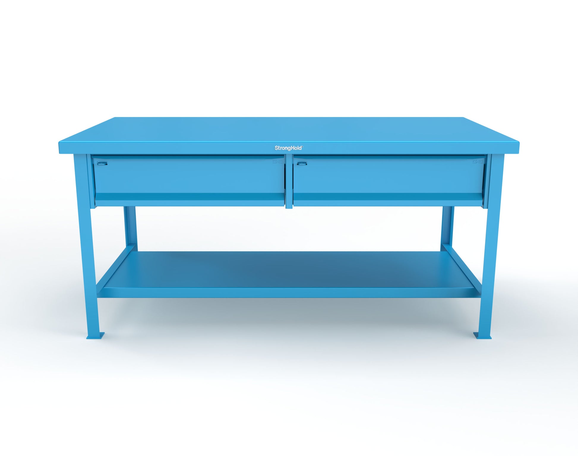 Extreme Duty 7 GA Shop Table with 2 Drawers, 1 Shelf - 72 In. W x 36 In. D x 34 In. H - T7236-2DB-5012