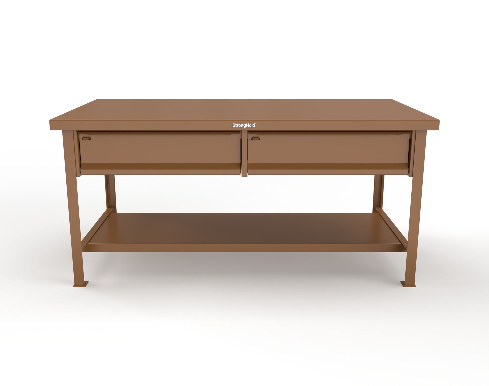 Extreme Duty 7 GA Shop Table with 2 Drawers, 1 Shelf - 72 In. W x 36 In. D x 34 In. H - T7236-2DB-8025