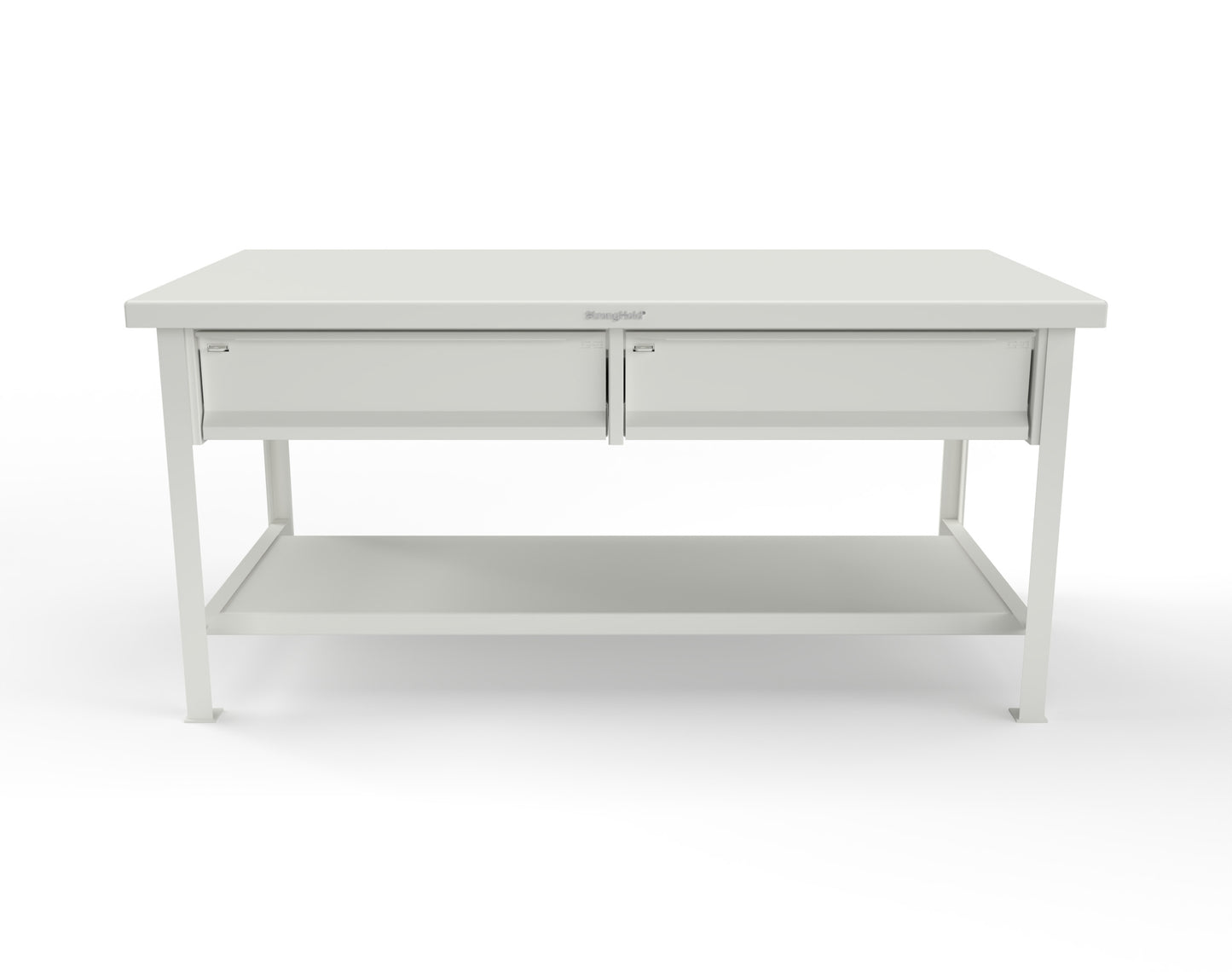 Extreme Duty 7 GA Shop Table with 2 Drawers, 1 Shelf - 72 In. W x 36 In. D x 34 In. H - T7236-2DB-9003