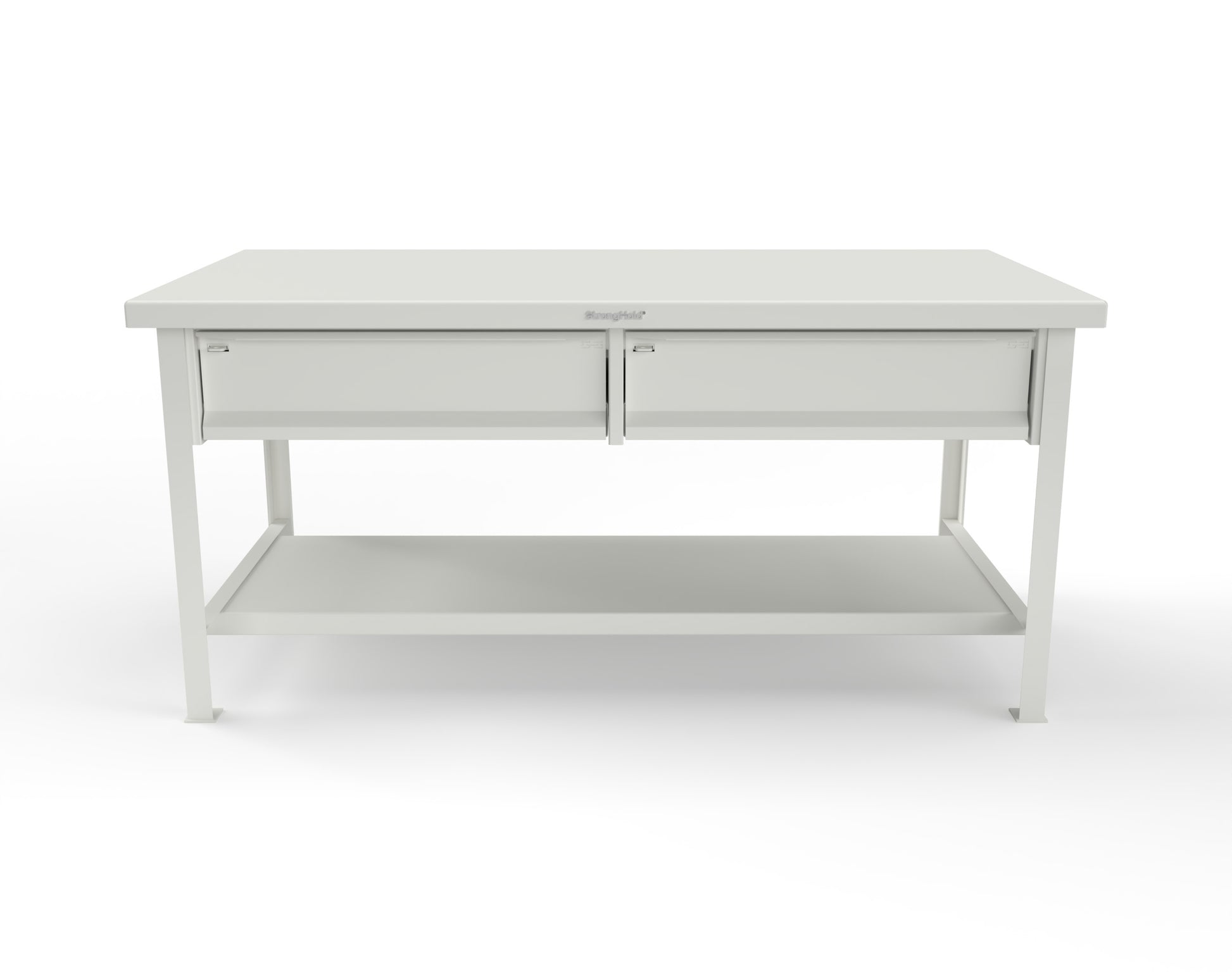 Extreme Duty 7 GA Shop Table with 2 Drawers, 1 Shelf - 72 In. W x 36 In. D x 34 In. H - T7236-2DB-9003