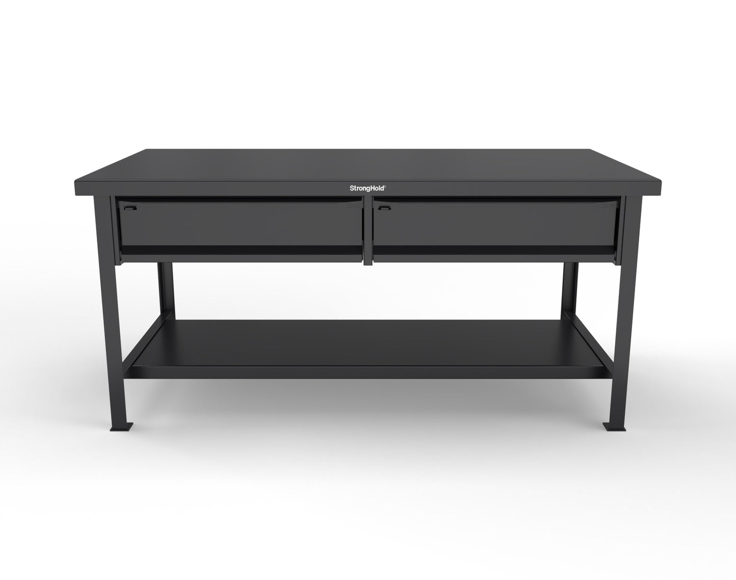 Extreme Duty 7 GA Shop Table with 2 Drawers, 1 Shelf - 72 In. W x 36 In. D x 34 In. H - T7236-2DB-9005