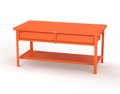 Extreme Duty 7 GA Shop Table with 2 Drawers, 1 Shelf - 72 In. W x 36 In. D x 34 In. H - T7236-2DB-2004