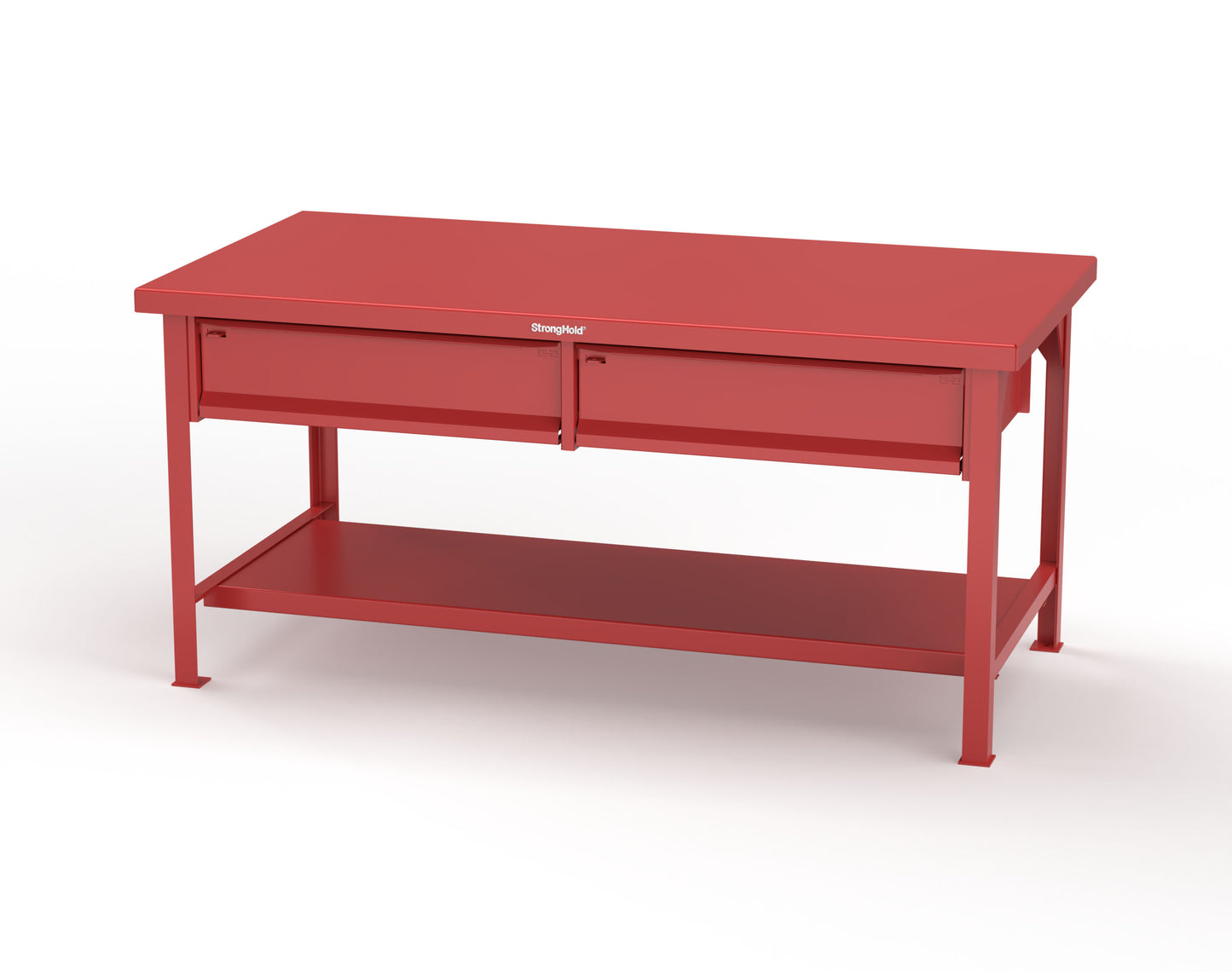 Extreme Duty 7 GA Shop Table with 2 Drawers, 1 Shelf - 72 In. W x 36 In. D x 34 In. H - T7236-2DB-3001