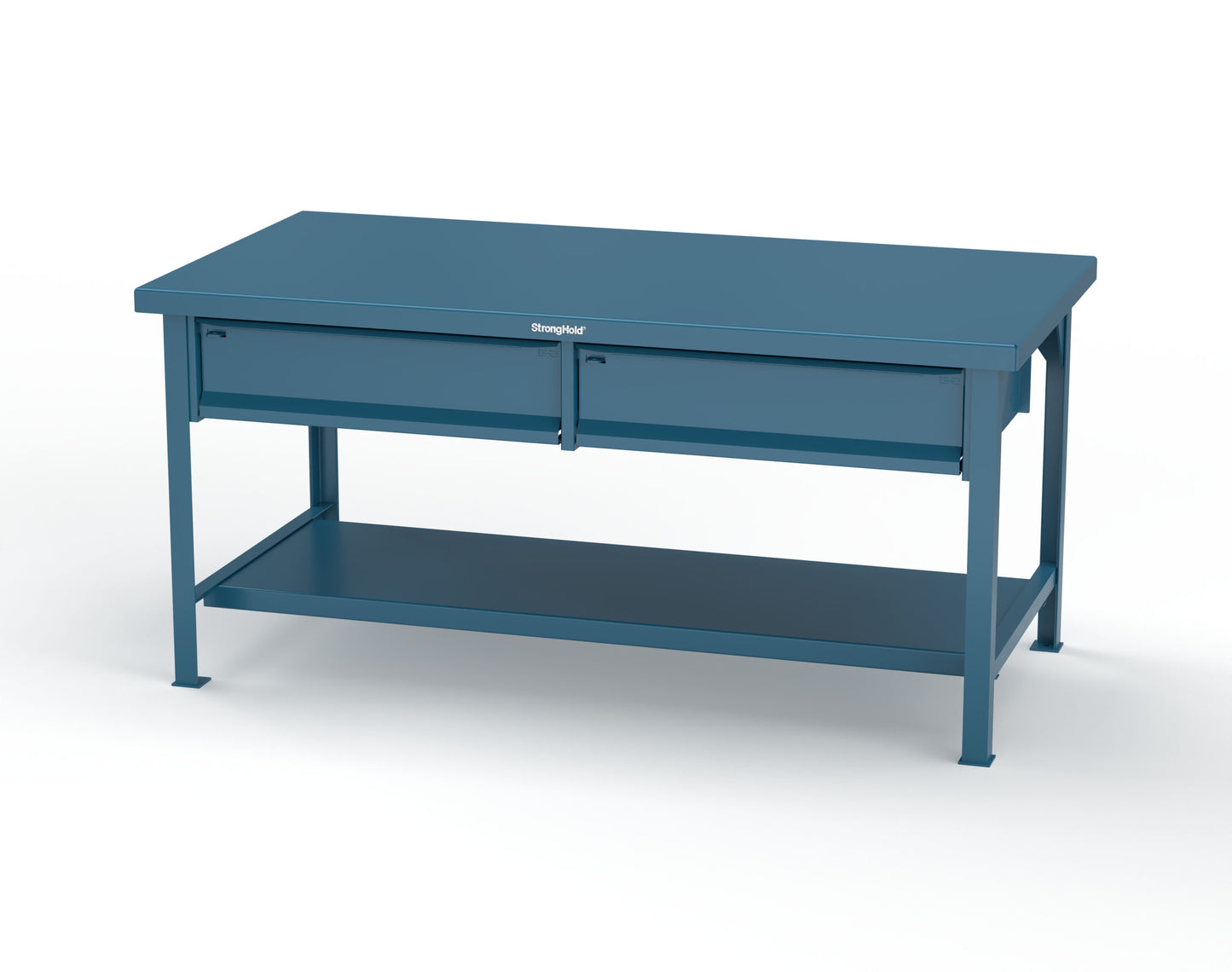 Extreme Duty 7 GA Shop Table with 2 Drawers, 1 Shelf - 72 In. W x 36 In. D x 34 In. H - T7236-2DB-5010