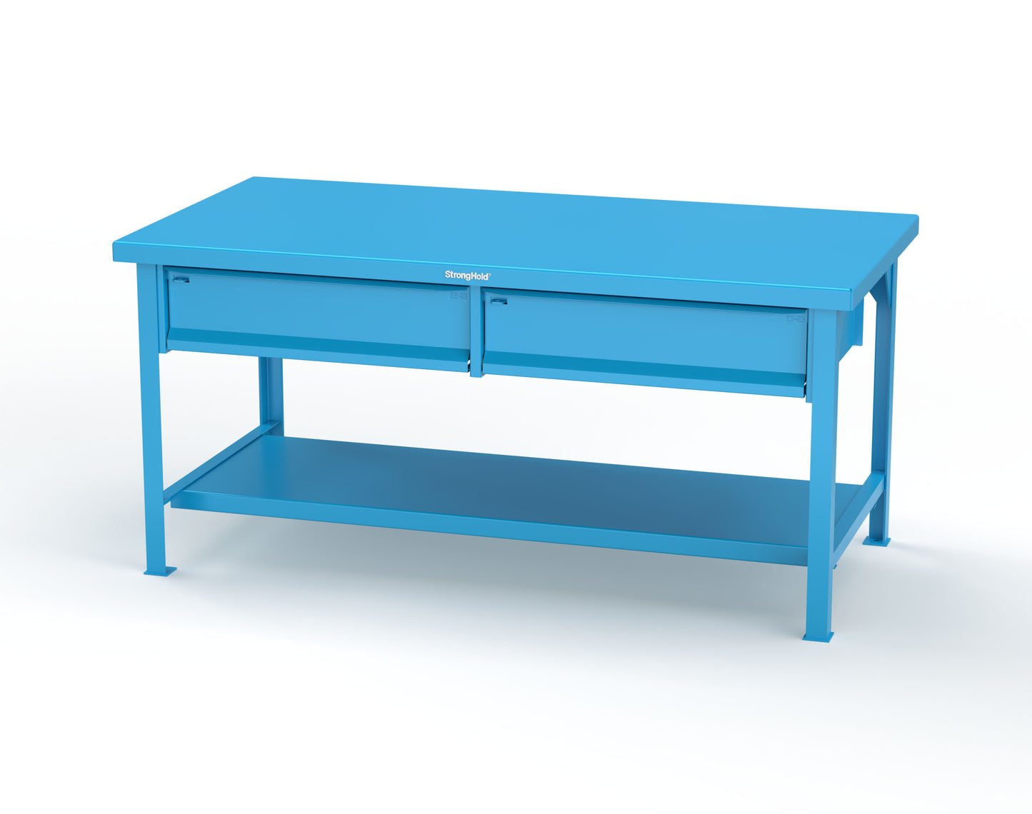 Extreme Duty 7 GA Shop Table with 2 Drawers, 1 Shelf - 72 In. W x 36 In. D x 34 In. H - T7236-2DB-5012