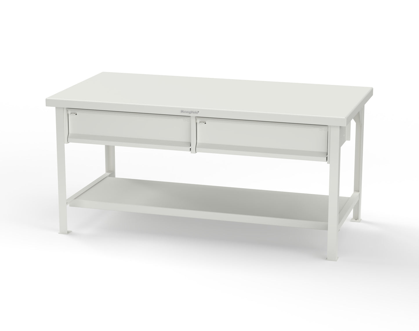 Extreme Duty 7 GA Shop Table with 2 Drawers, 1 Shelf - 72 In. W x 36 In. D x 34 In. H - T7236-2DB-9003