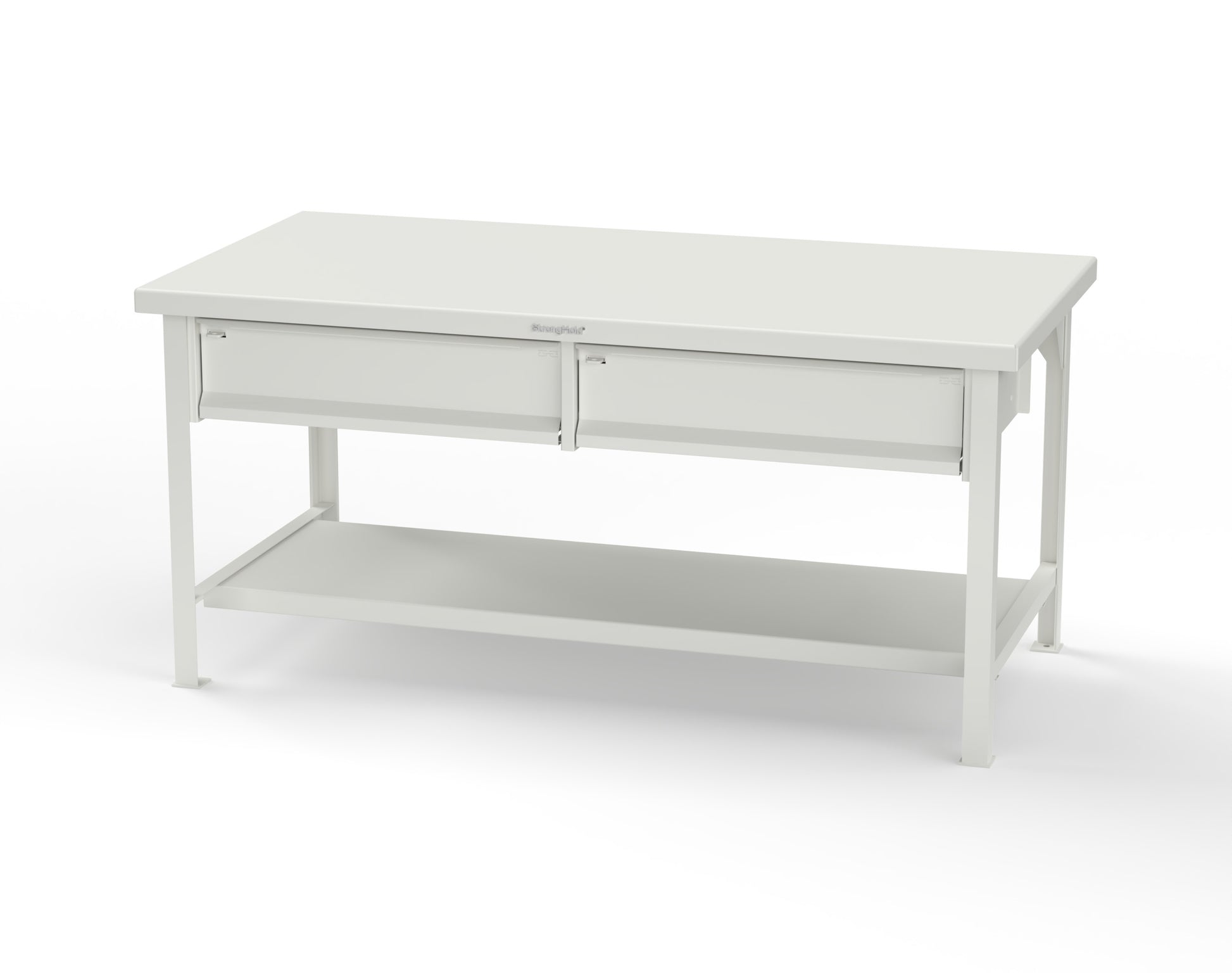 Extreme Duty 7 GA Shop Table with 2 Drawers, 1 Shelf - 72 In. W x 36 In. D x 34 In. H - T7236-2DB-9003