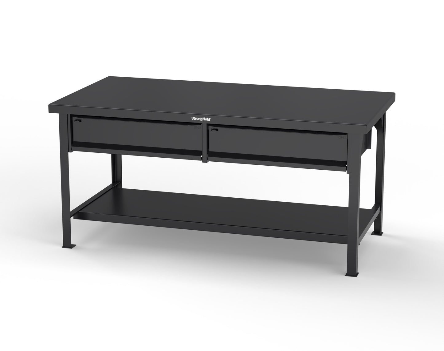 Extreme Duty 7 GA Shop Table with 2 Drawers, 1 Shelf - 72 In. W x 36 In. D x 34 In. H - T7236-2DB-9005