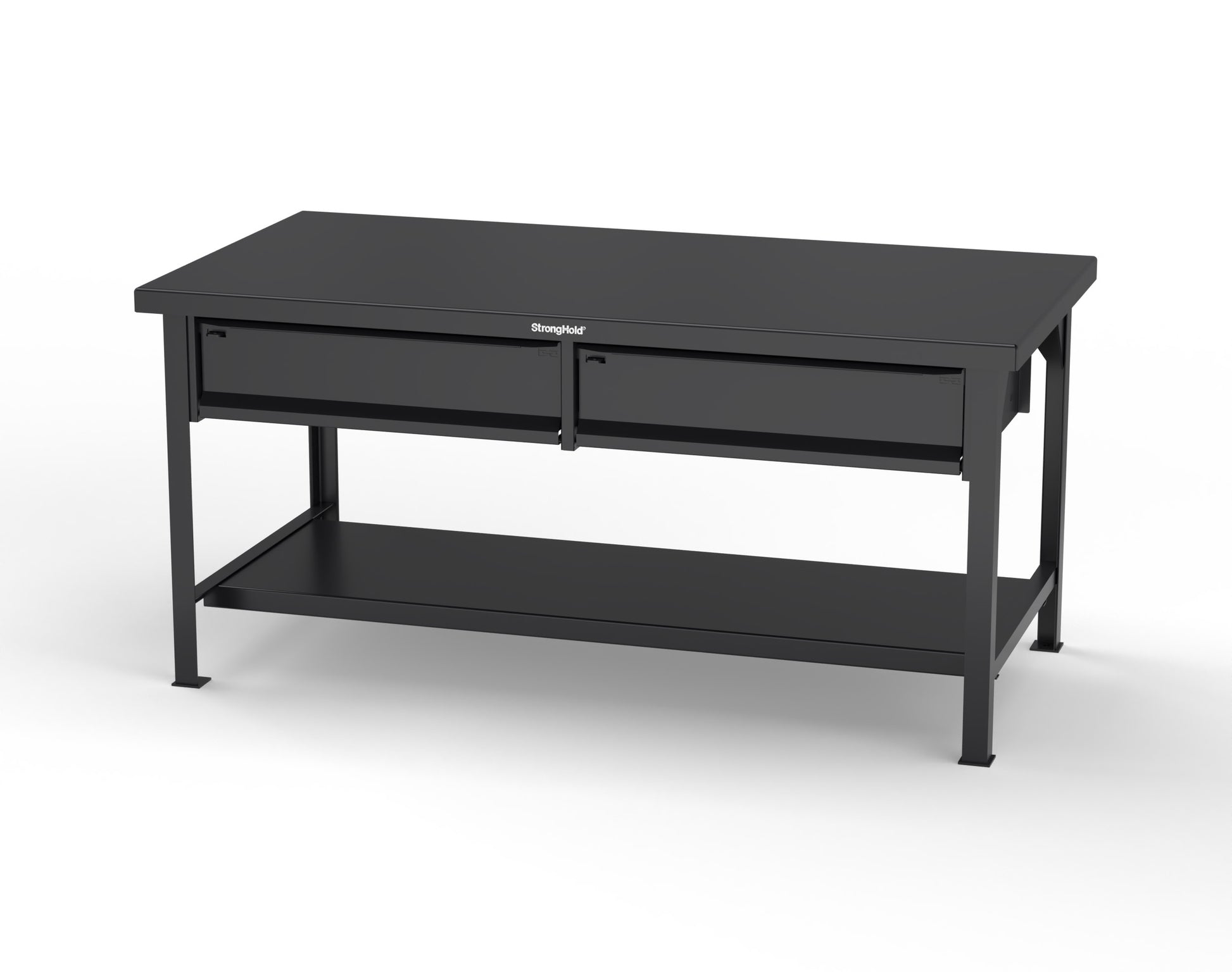 Extreme Duty 7 GA Shop Table with 2 Drawers, 1 Shelf - 72 In. W x 36 In. D x 34 In. H - T7236-2DB-9005