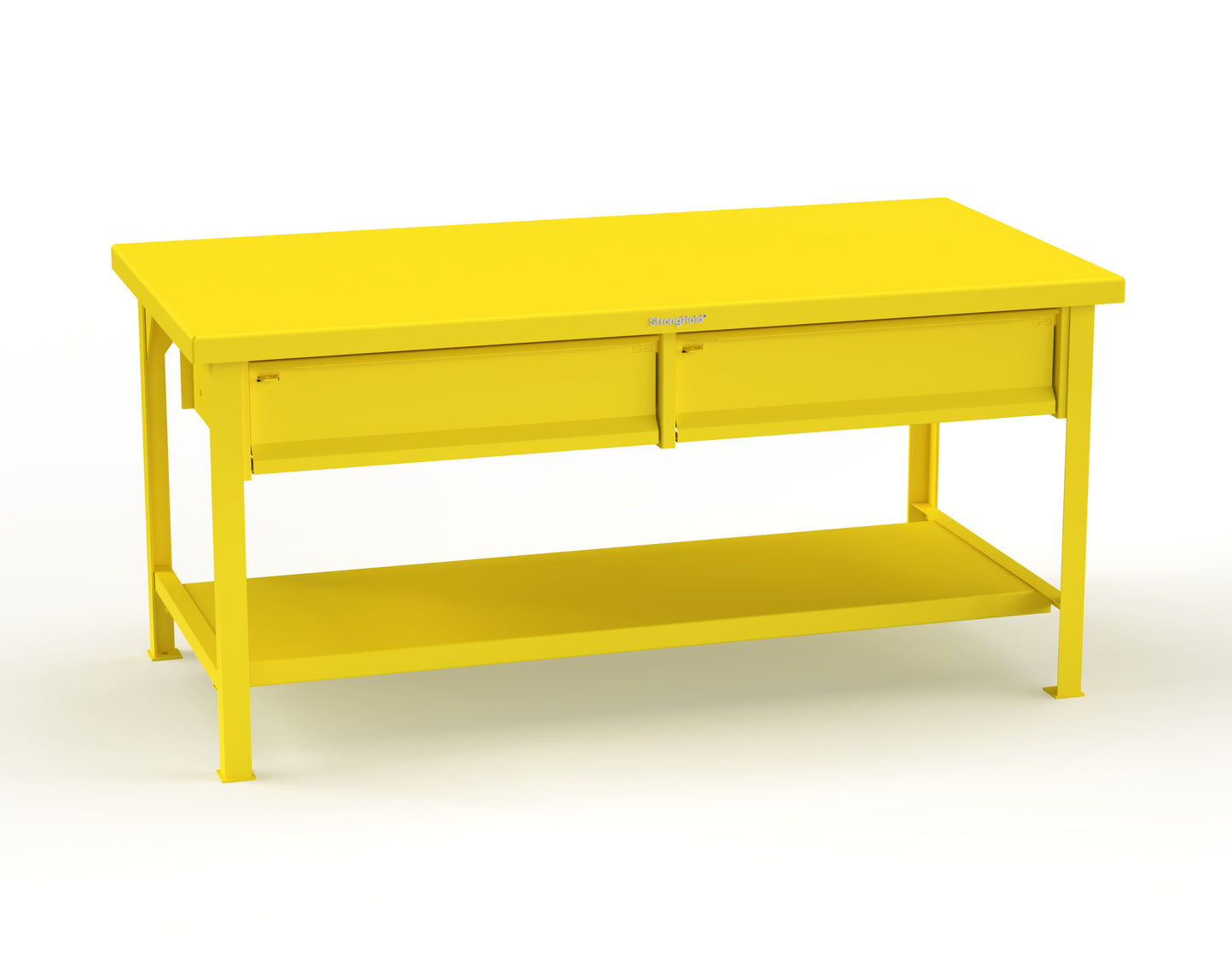 Extreme Duty 7 GA Shop Table with 2 Drawers, 1 Shelf - 72 In. W x 36 In. D x 34 In. H - T7236-2DB-1023