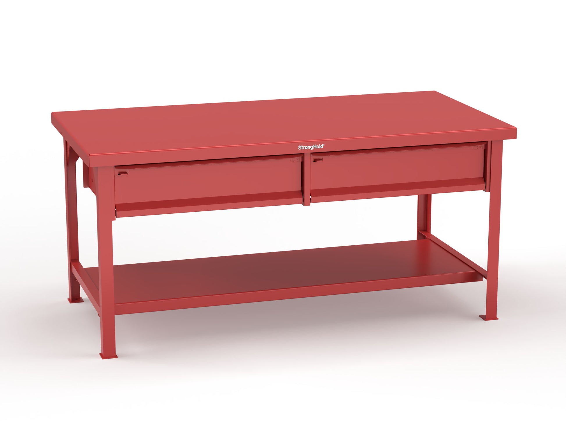 Extreme Duty 7 GA Shop Table with 2 Drawers, 1 Shelf - 72 In. W x 36 In. D x 34 In. H - T7236-2DB-3001