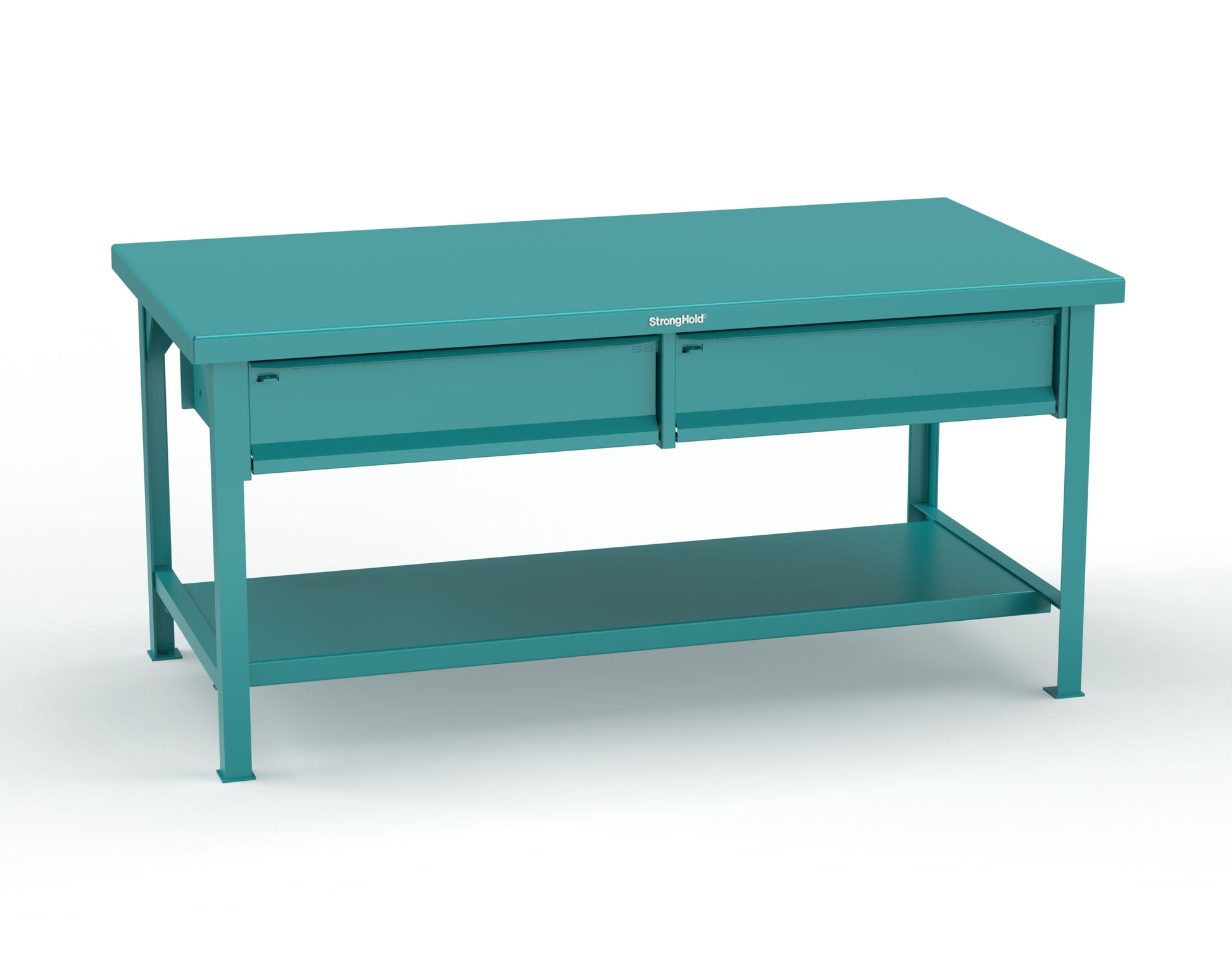 Extreme Duty 7 GA Shop Table with 2 Drawers, 1 Shelf - 72 In. W x 36 In. D x 34 In. H - T7236-2DB-5021