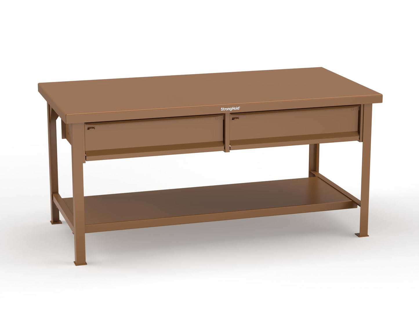 Extreme Duty 7 GA Shop Table with 2 Drawers, 1 Shelf - 72 In. W x 36 In. D x 34 In. H - T7236-2DB-8025