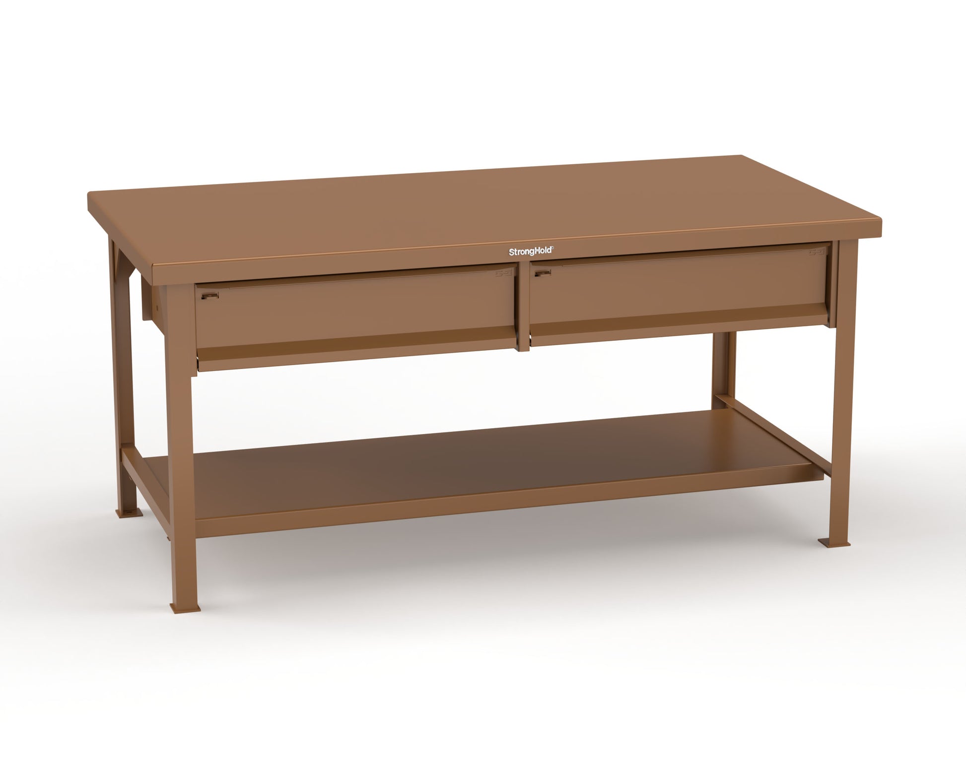 Extreme Duty 7 GA Shop Table with 2 Drawers, 1 Shelf - 72 In. W x 36 In. D x 34 In. H - T7236-2DB-8025