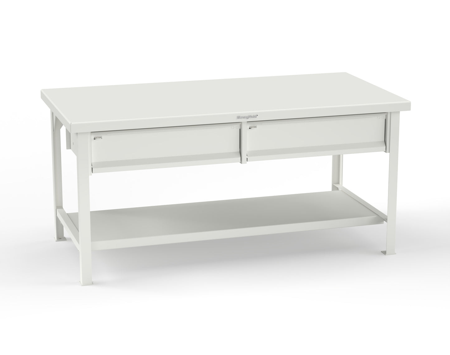 Extreme Duty 7 GA Shop Table with 2 Drawers, 1 Shelf - 72 In. W x 36 In. D x 34 In. H - T7236-2DB-9003