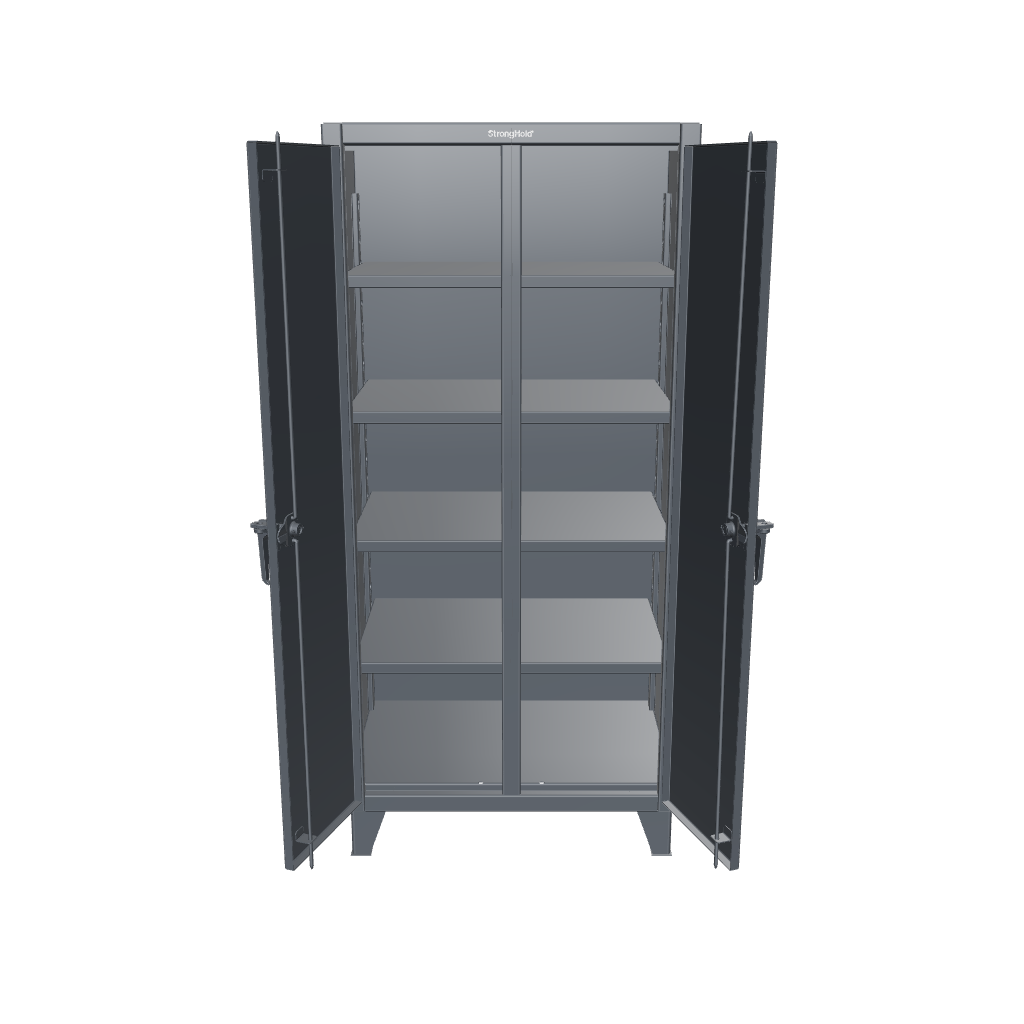 Extreme Duty 12 GA Double Shift Cabinet with 8 Shelves - 36 In. W x 24 In. D x 78 In. H - 36-DS-248-7024