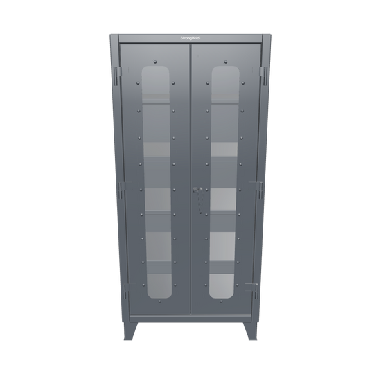 Extreme Duty 12 GA Clearview Cabinet with 4 Shelves- 36 In. W x 24 In. D x 78 In. H - 36-LD-244-7024